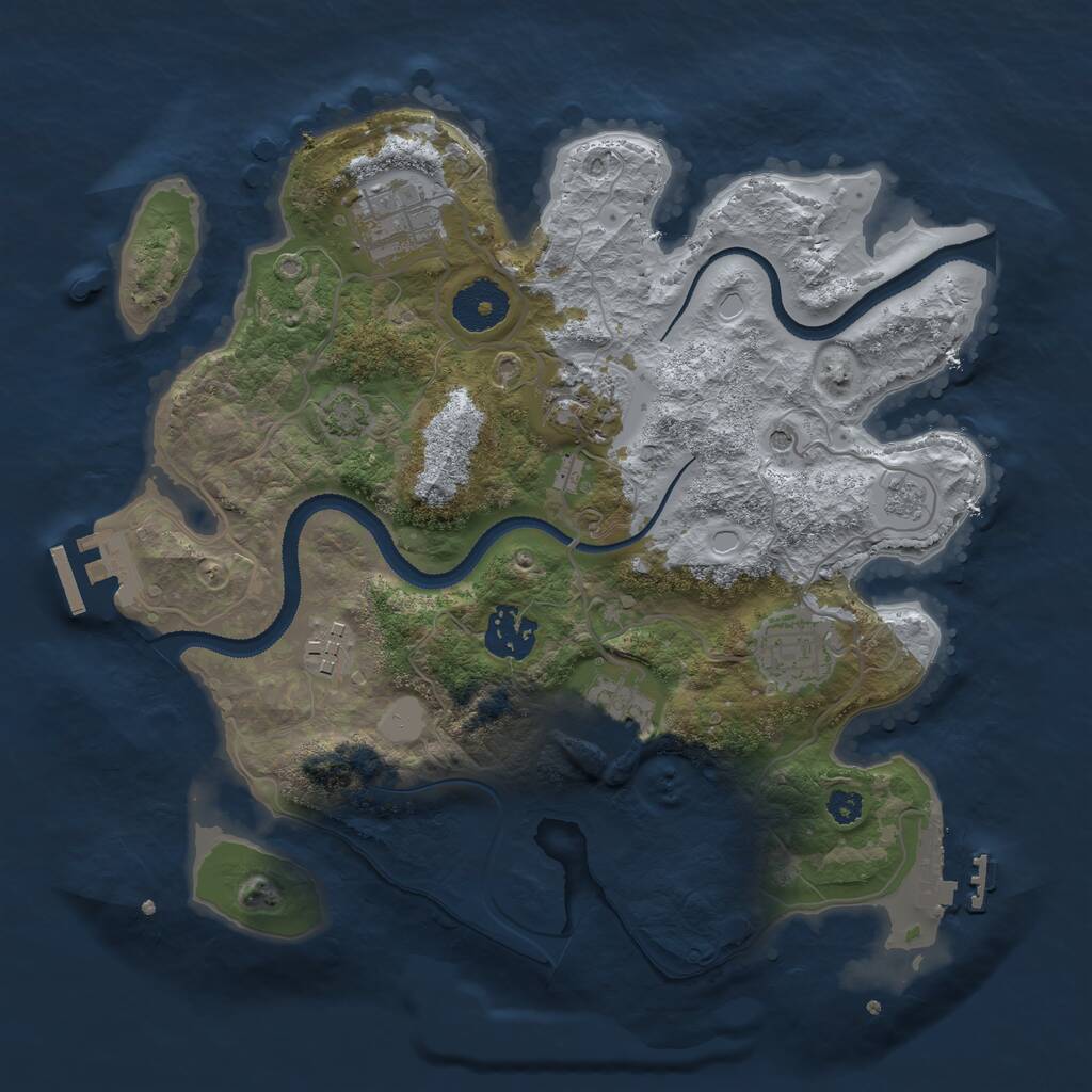 Rust Map: Procedural Map, Size: 3100, Seed: 107910791, 12 Monuments