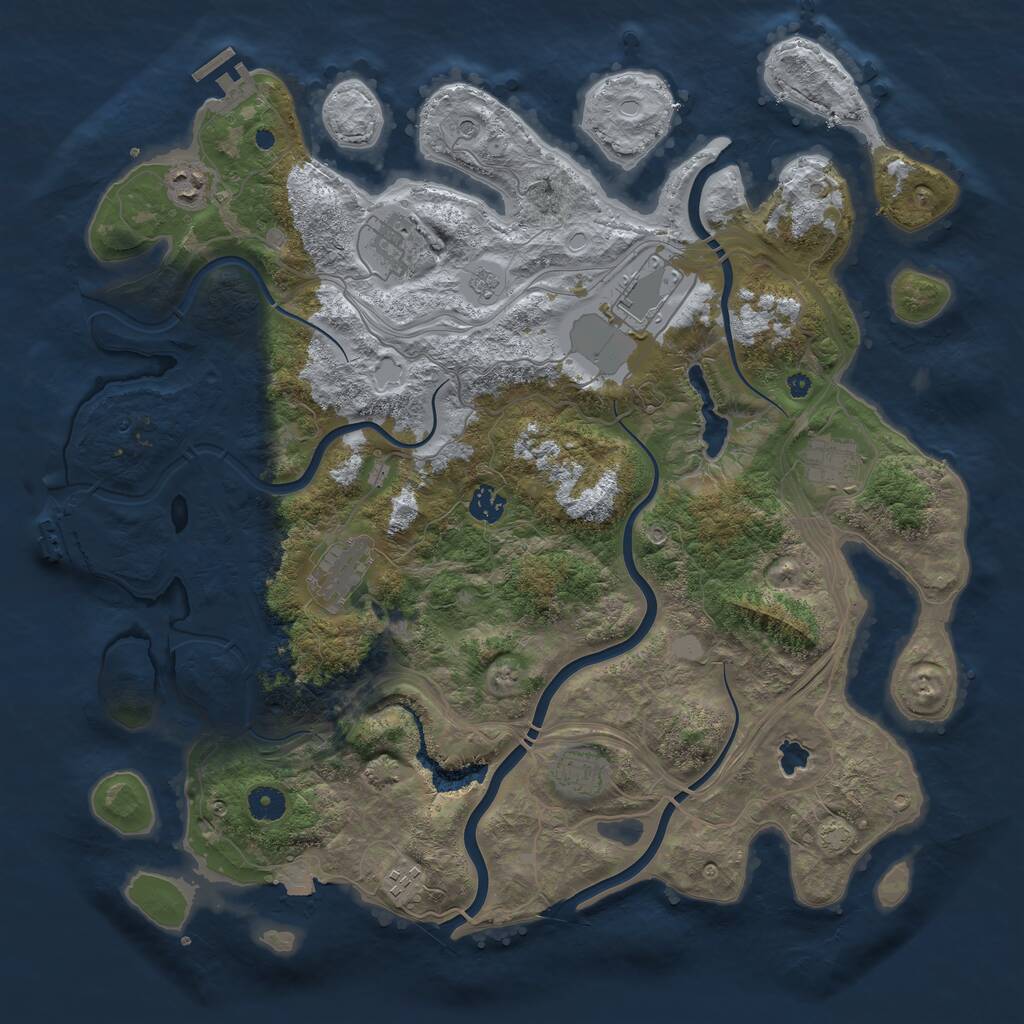 Rust Map: Procedural Map, Size: 4250, Seed: 1162534532, 14 Monuments