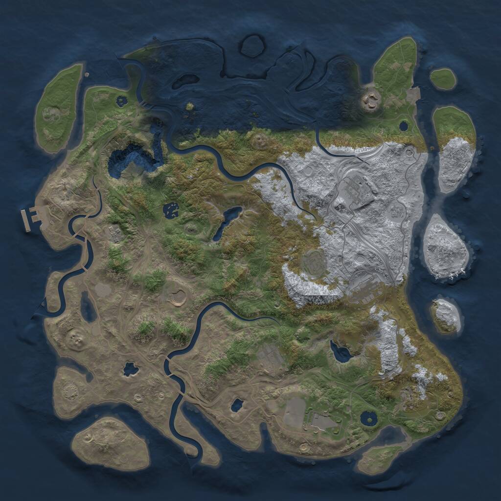 Rust Map: Procedural Map, Size: 4500, Seed: 847585766, 15 Monuments
