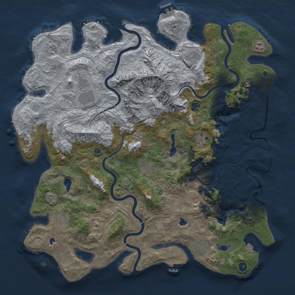 Rust Map: Procedural Map, Size: 5000, Seed: 8900172, 17 Monuments