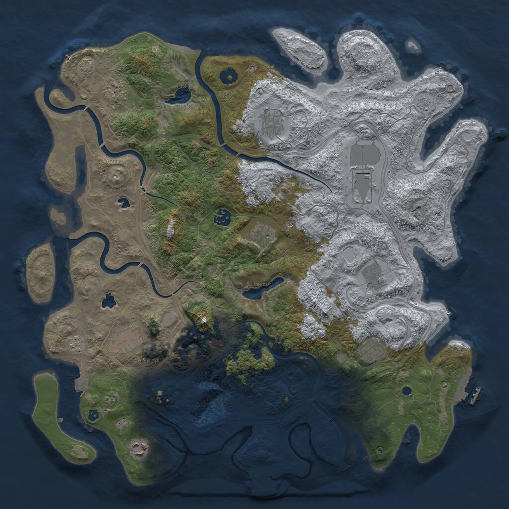 Rust Map: Procedural Map, Size: 4500, Seed: 885414019, 16 Monuments