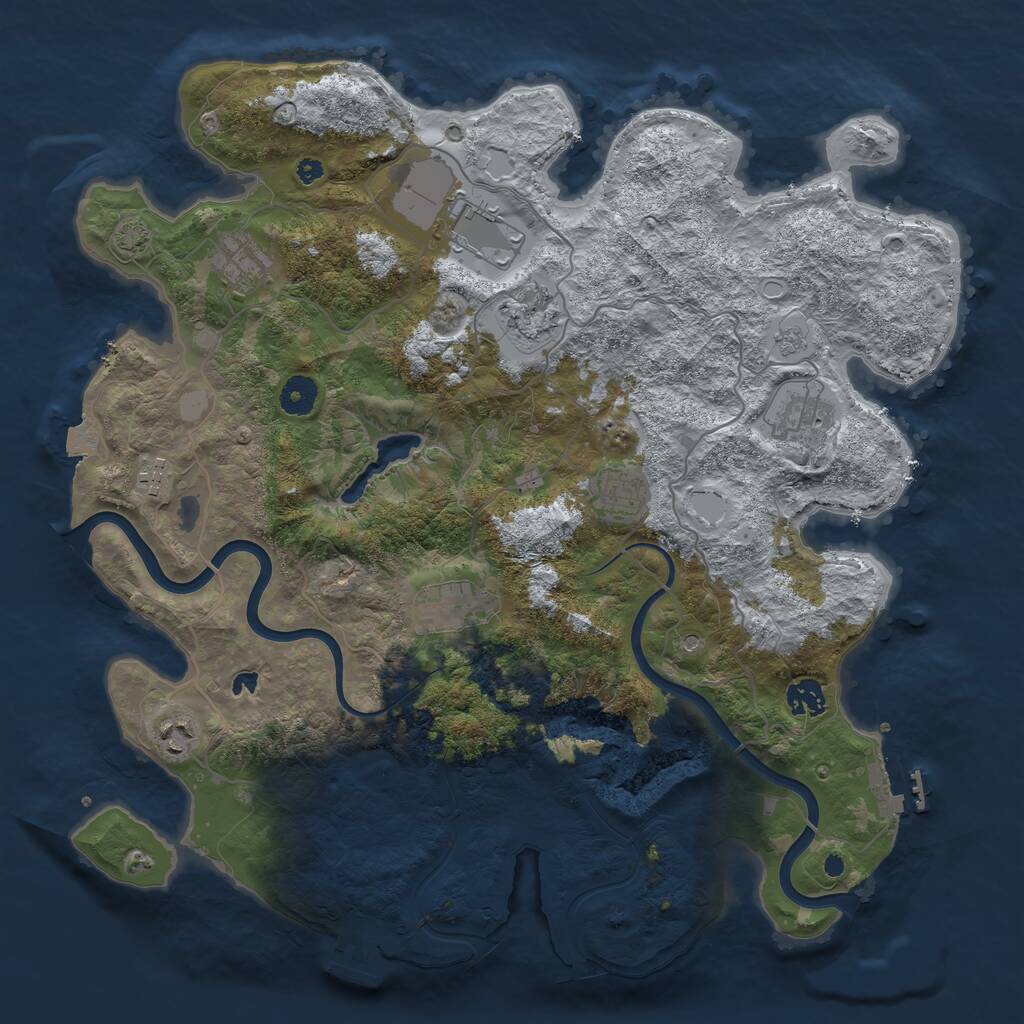 Rust Map: Procedural Map, Size: 4000, Seed: 1561341759, 15 Monuments