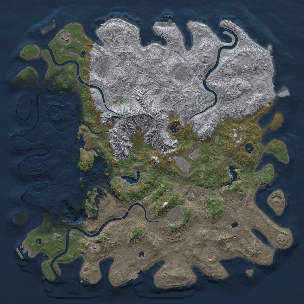 Rust Map: Procedural Map, Size: 5100, Seed: 706866806, 16 Monuments