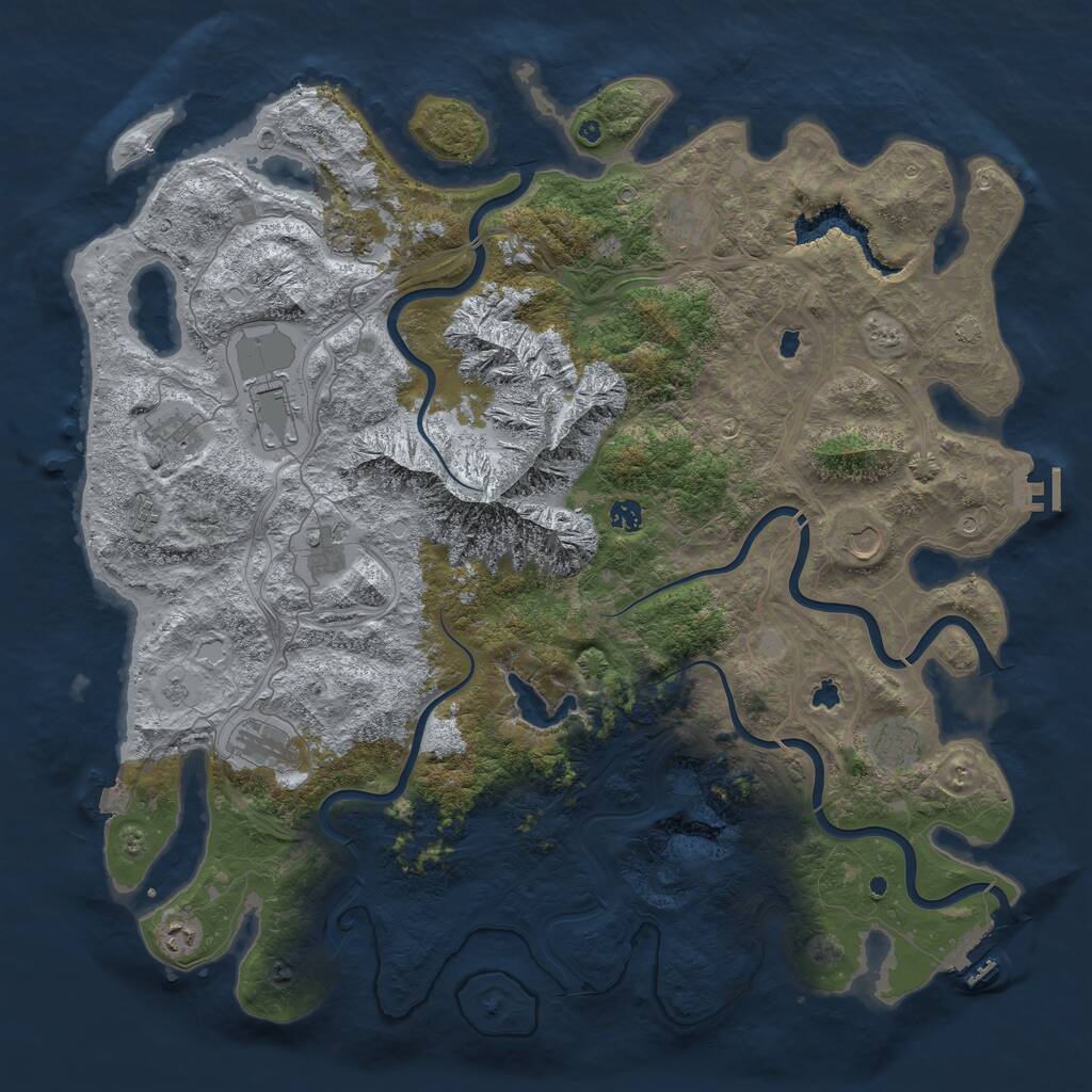 Rust Map: Procedural Map, Size: 5000, Seed: 1878925357, 17 Monuments
