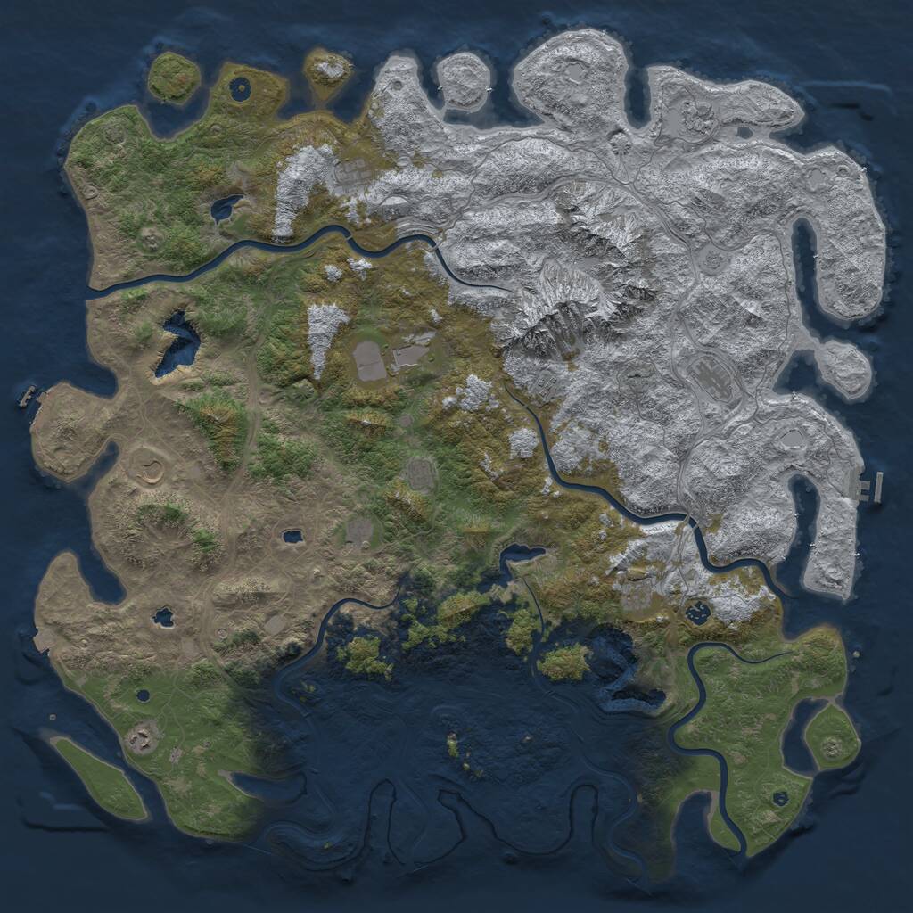 Rust Map: Procedural Map, Size: 6000, Seed: 122222, 17 Monuments