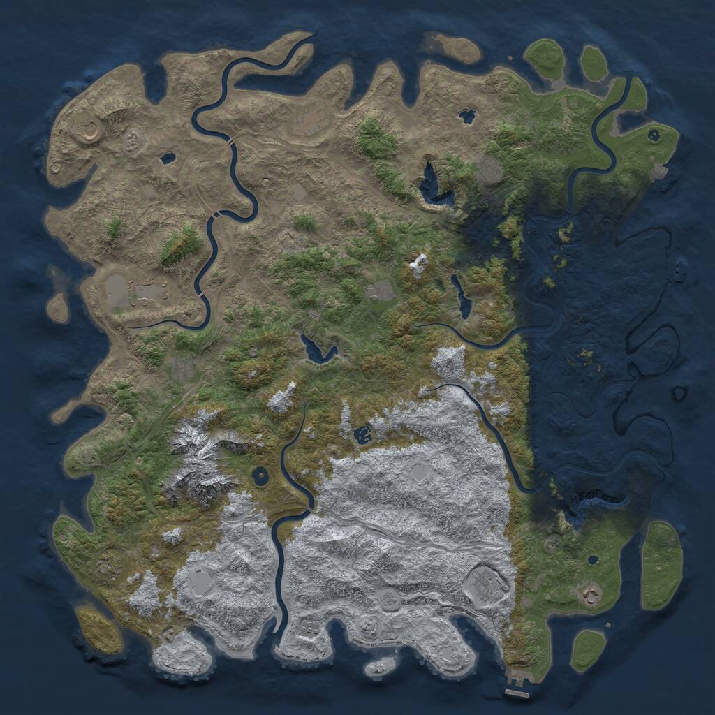 Rust Map: Procedural Map, Size: 6000, Seed: 1430469907, 17 Monuments