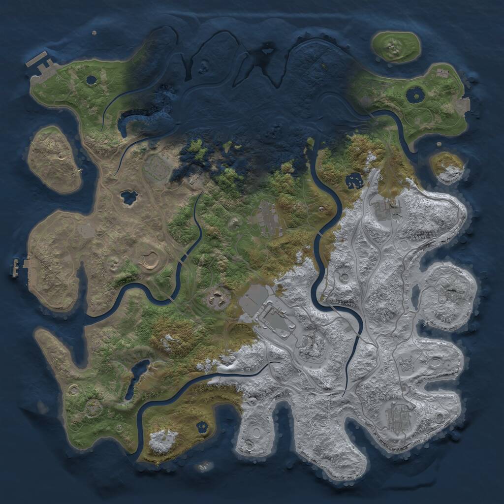 Rust Map: Procedural Map, Size: 4300, Seed: 7548532, 16 Monuments