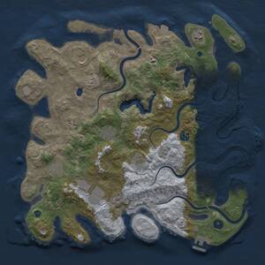 Thumbnail Rust Map: Procedural Map, Size: 4000, Seed: 26669, 14 Monuments