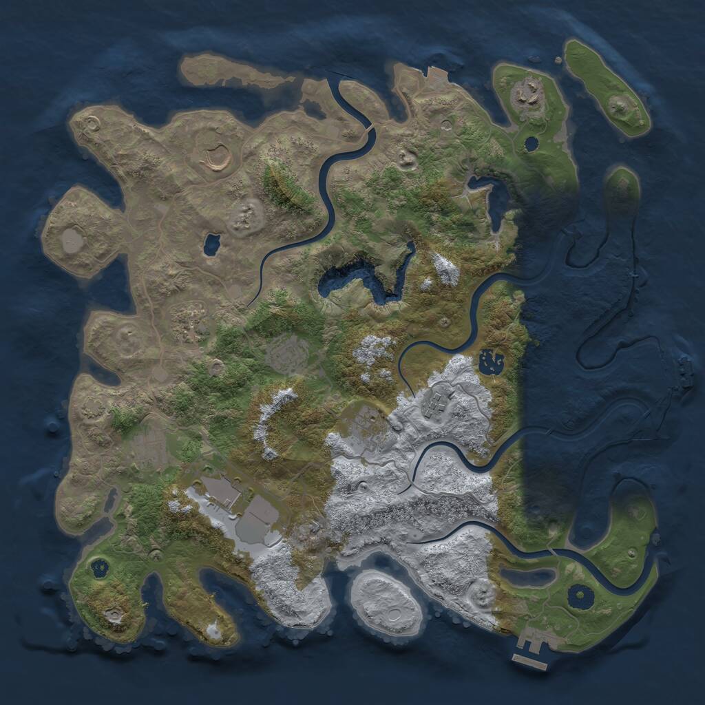 Rust Map: Procedural Map, Size: 4000, Seed: 26669, 14 Monuments