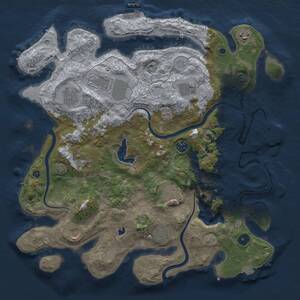 Thumbnail Rust Map: Procedural Map, Size: 4000, Seed: 26691, 16 Monuments