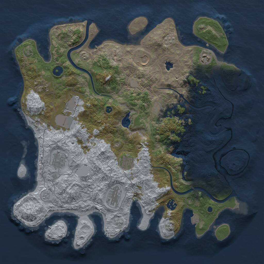 Rust Map: Procedural Map, Size: 4000, Seed: 2665, 15 Monuments