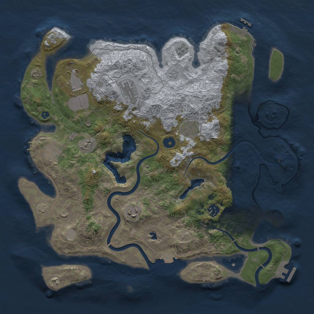 Rust Map: Procedural Map, Size: 4000, Seed: 1406058897, 13 Monuments