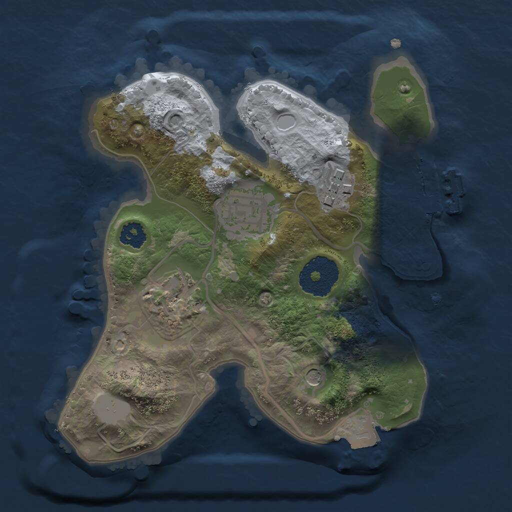 Rust Map: Procedural Map, Size: 2000, Seed: 76778745, 6 Monuments