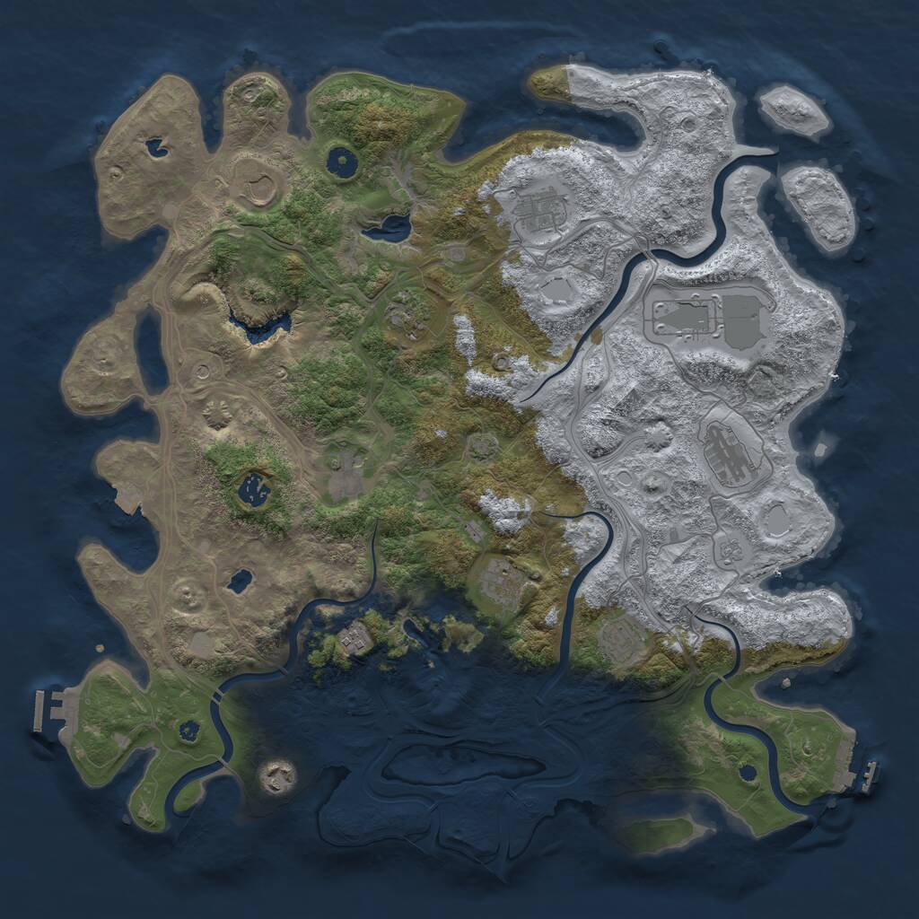Rust Map: Procedural Map, Size: 4500, Seed: 845965198, 17 Monuments