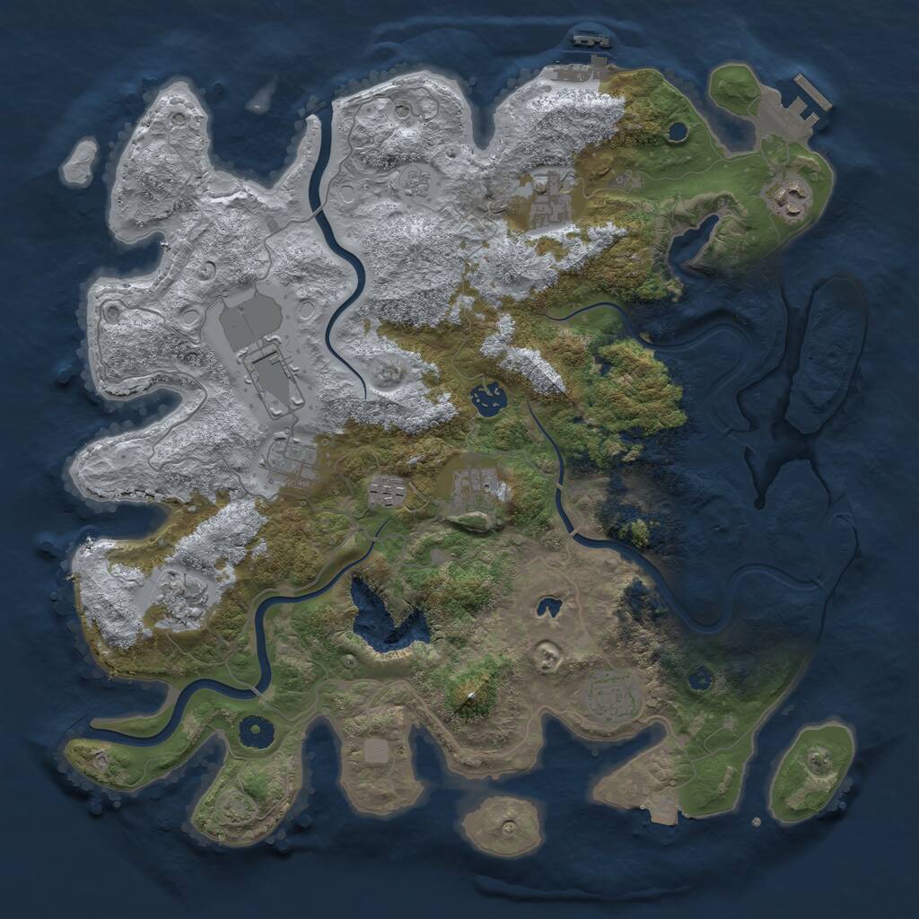 Rust Map: Procedural Map, Size: 4000, Seed: 2661, 15 Monuments