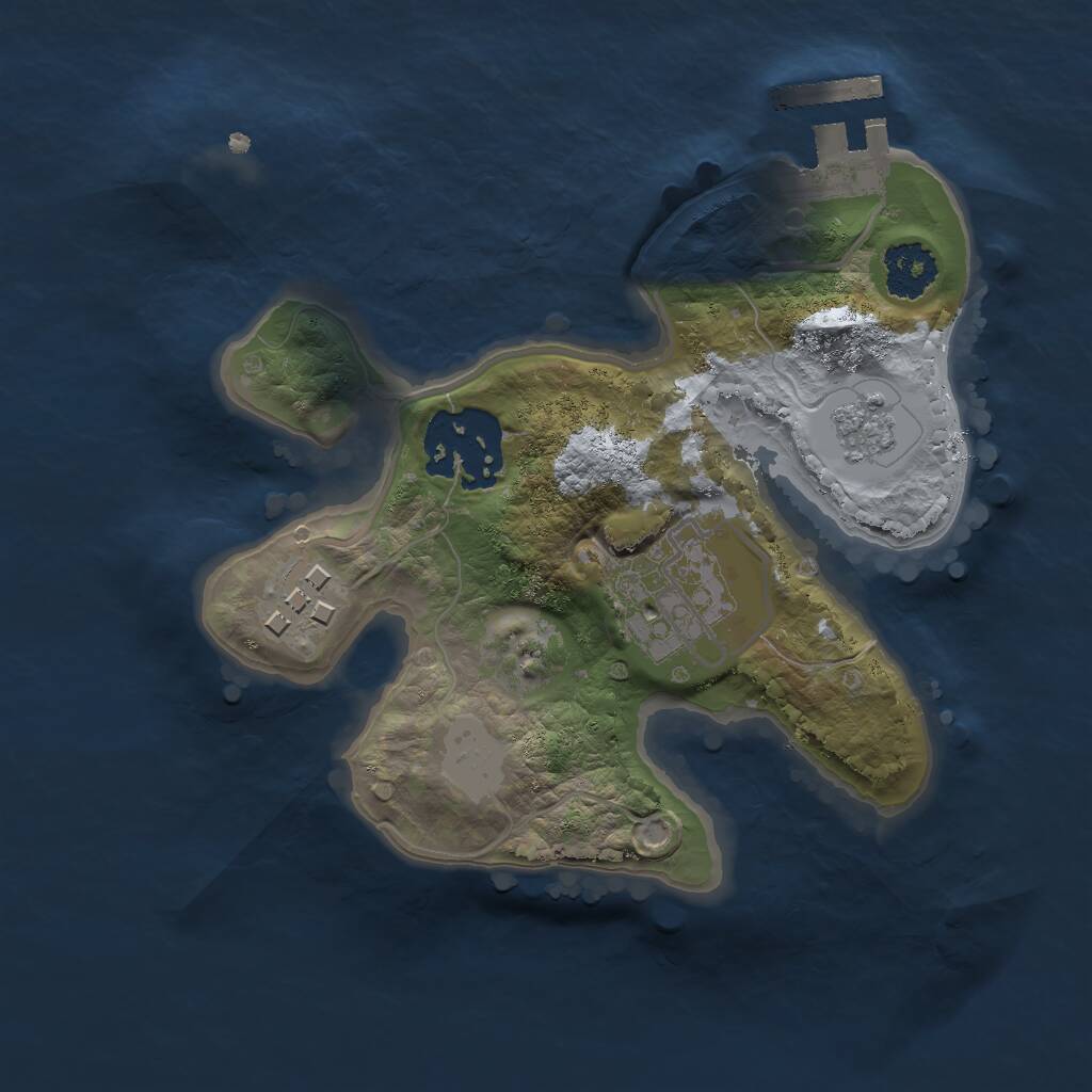Rust Map: Procedural Map, Size: 2000, Seed: 8239534, 6 Monuments