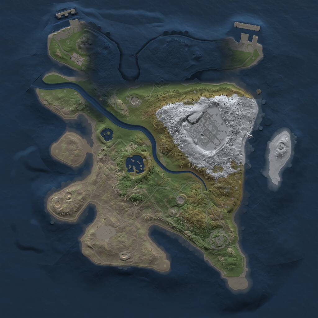 Rust Map: Procedural Map, Size: 2500, Seed: 8239534, 7 Monuments