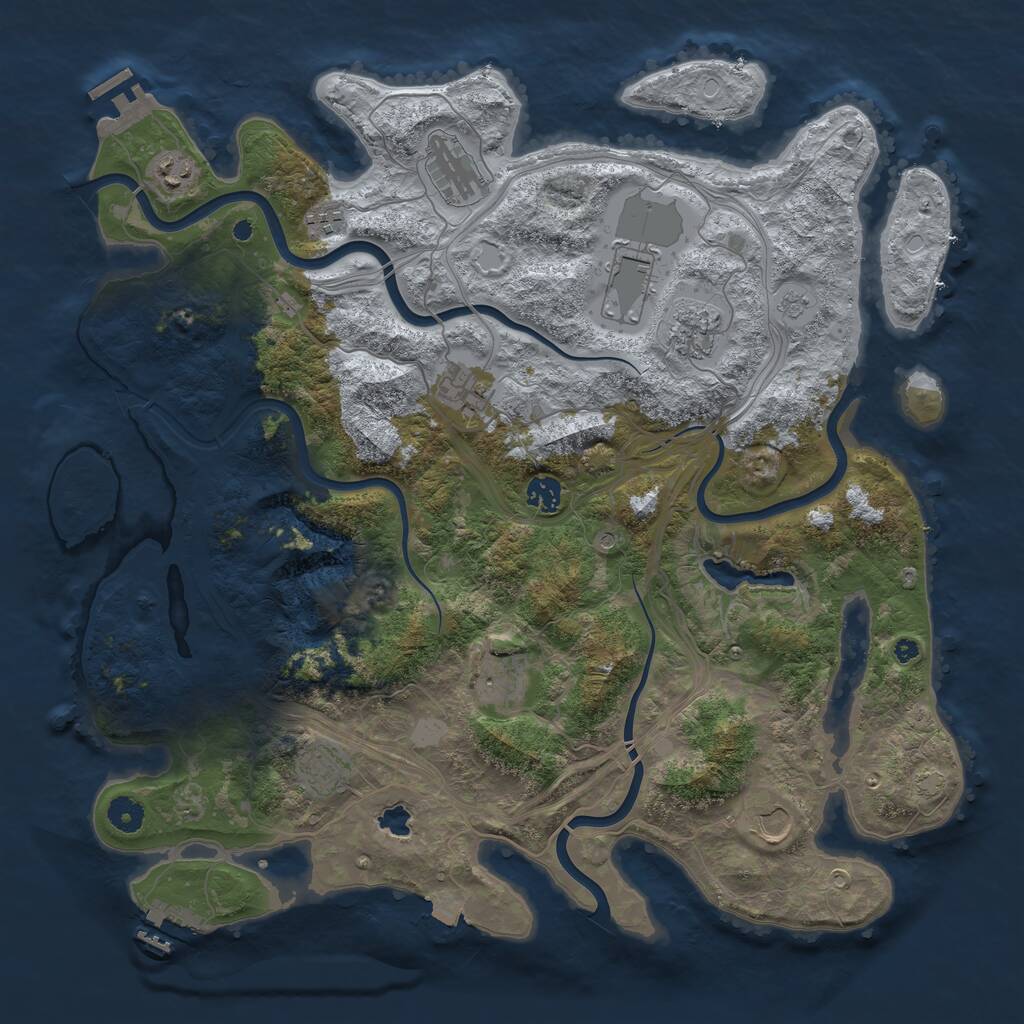 Rust Map: Procedural Map, Size: 4300, Seed: 106544431, 16 Monuments