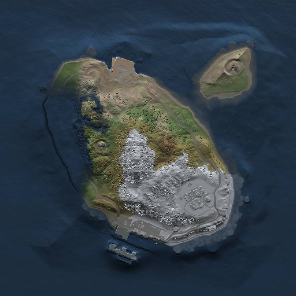 Rust Map: Procedural Map, Size: 1500, Seed: 2133975512, 3 Monuments