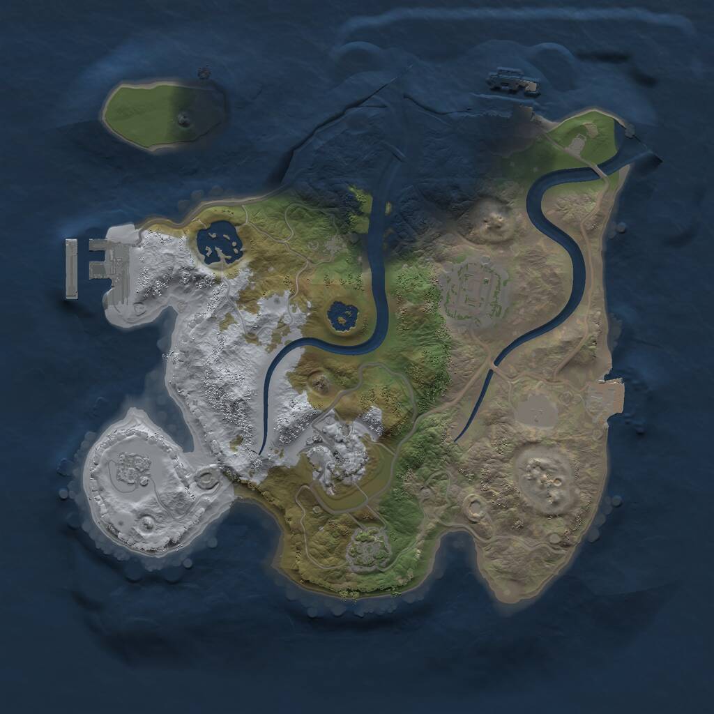 Rust Map: Procedural Map, Size: 2400, Seed: 250725, 8 Monuments