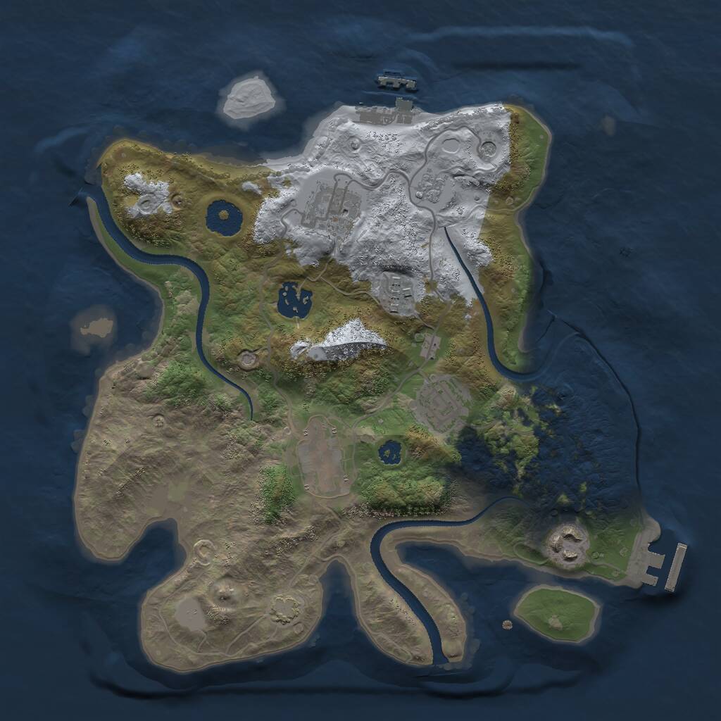Rust Map: Procedural Map, Size: 3000, Seed: 8555569, 12 Monuments