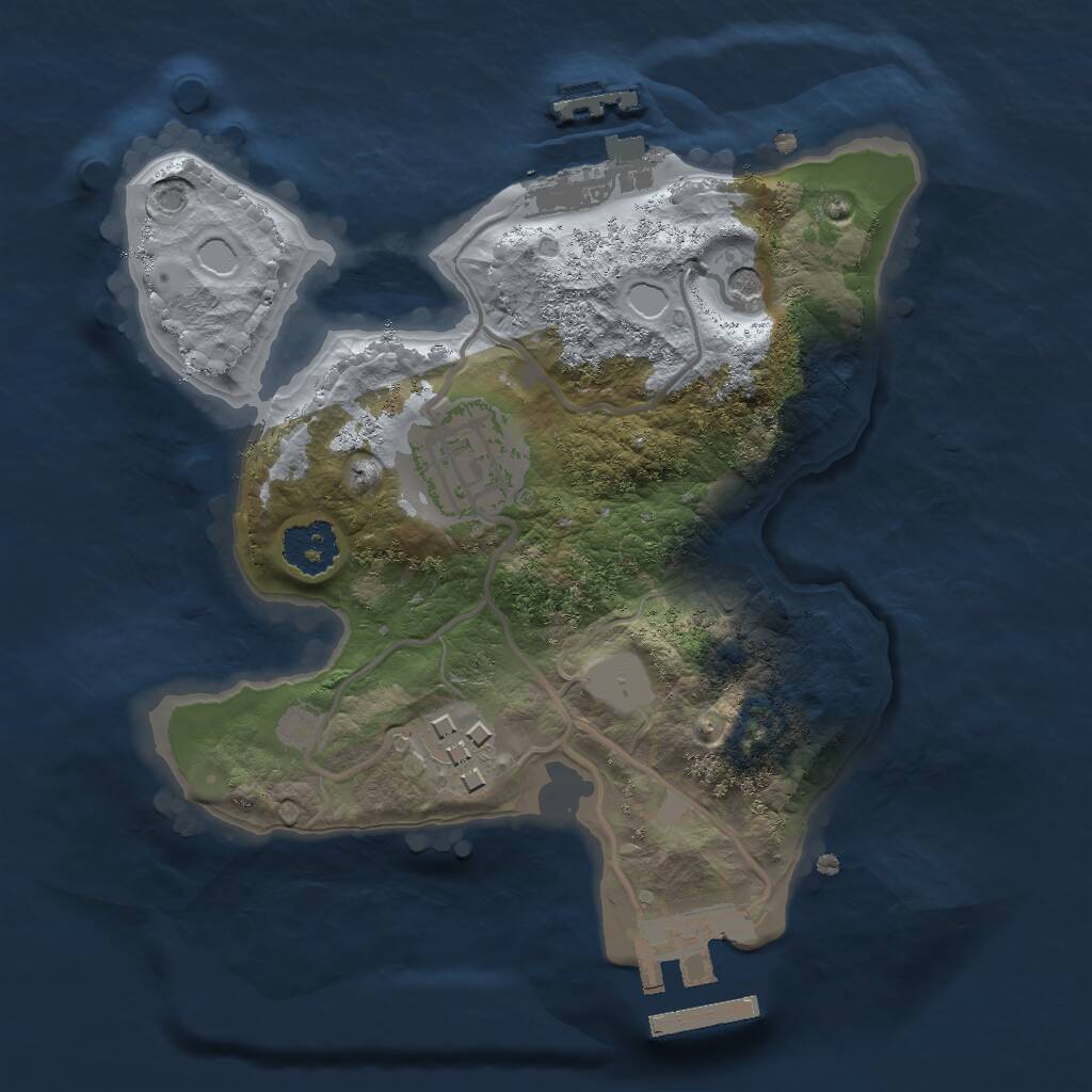 Rust Map: Procedural Map, Size: 2000, Seed: 739354962, 6 Monuments