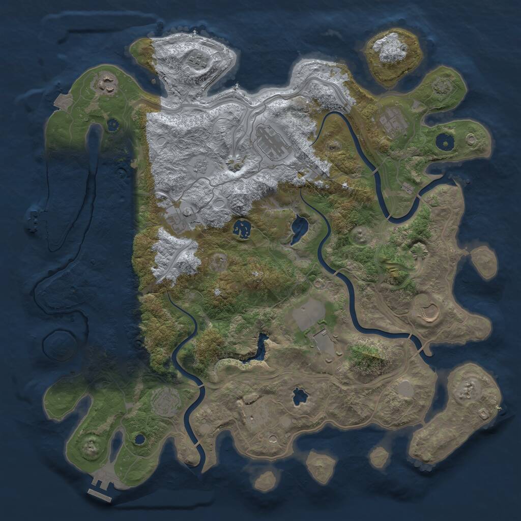 Rust Map: Procedural Map, Size: 4250, Seed: 1579597877, 16 Monuments