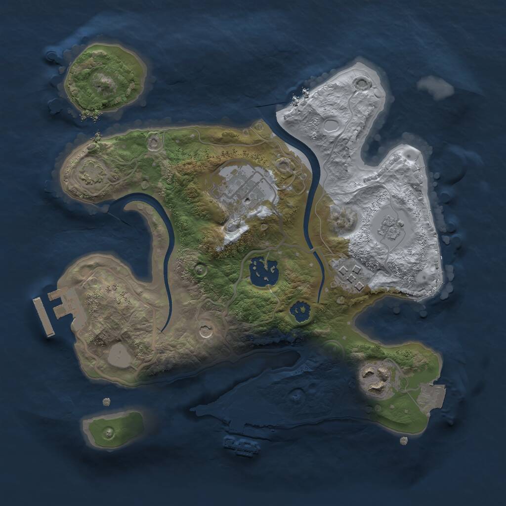 Rust Map: Procedural Map, Size: 2500, Seed: 919865247, 10 Monuments