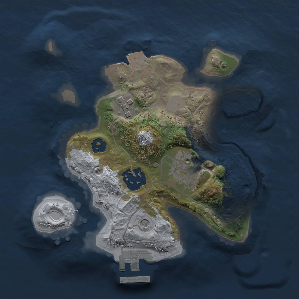 Rust Map: Procedural Map, Size: 2000, Seed: 566062063, 6 Monuments