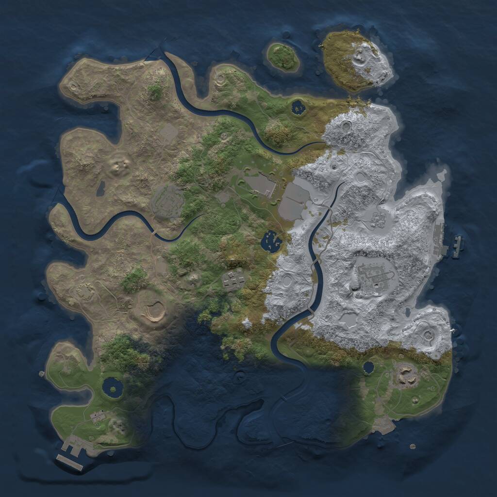 Rust Map: Procedural Map, Size: 3600, Seed: 1998927797, 13 Monuments