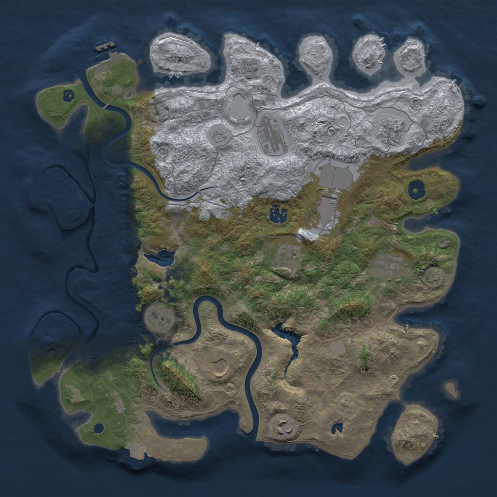 Rust Map: Procedural Map, Size: 4000, Seed: 175602924, 16 Monuments