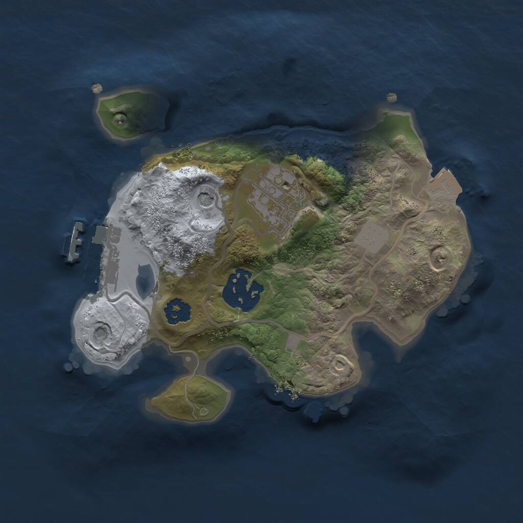Rust Map: Procedural Map, Size: 2000, Seed: 1332265188, 5 Monuments