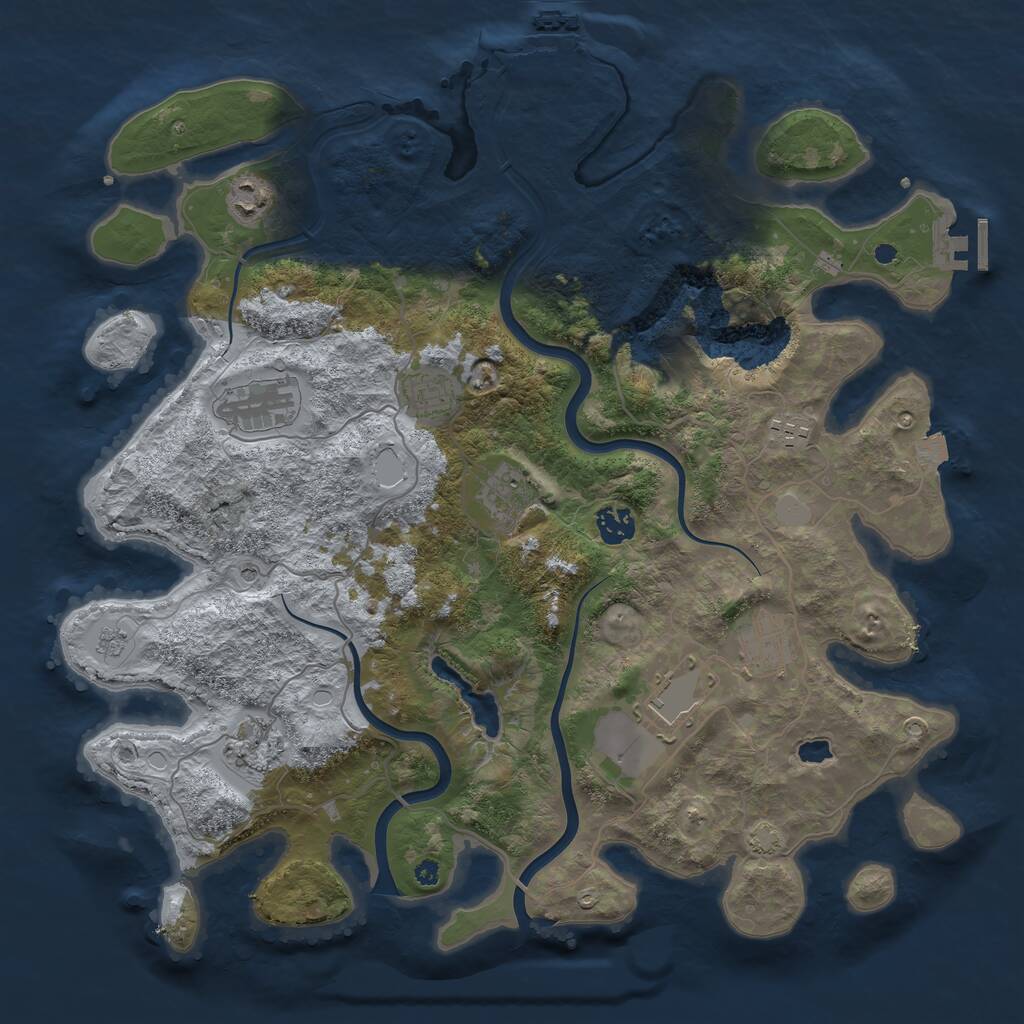 Rust Map: Procedural Map, Size: 4000, Seed: 824615380, 15 Monuments