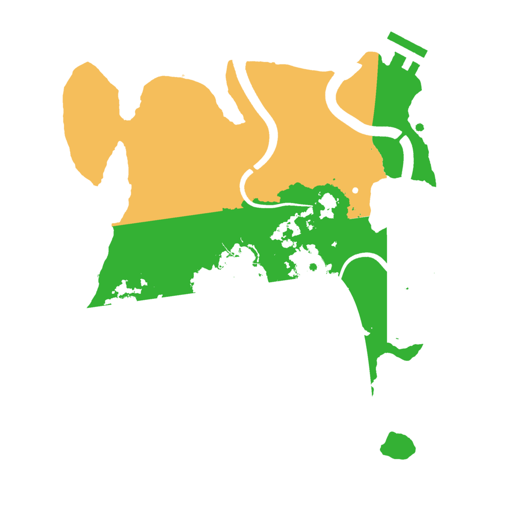 Biome Rust Map: Procedural Map, Size: 2500, Seed: 5910