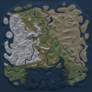 Thumbnail Rust Map: Procedural Map, Size: 6000, Seed: 1819191984, 17 Monuments