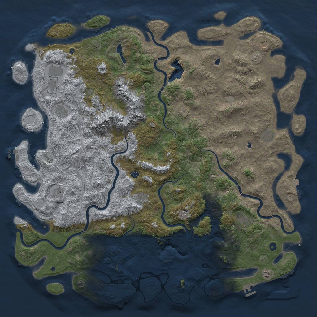 Rust Map: Procedural Map, Size: 6000, Seed: 1819191984, 17 Monuments