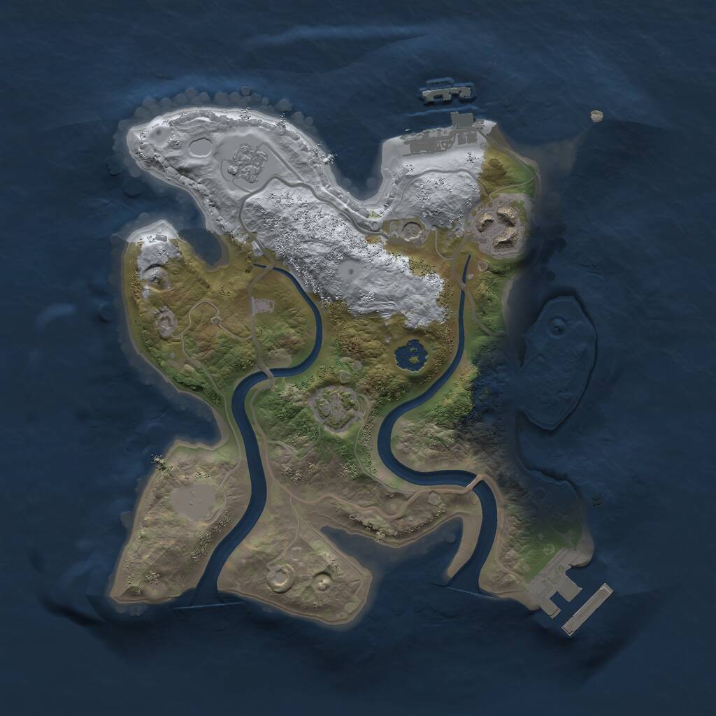 Rust Map: Procedural Map, Size: 2300, Seed: 698314, 7 Monuments