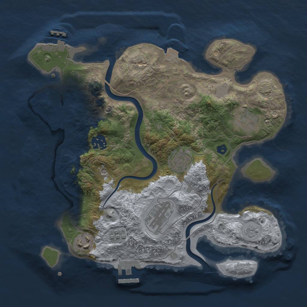 Rust Map: Procedural Map, Size: 3000, Seed: 10467, 12 Monuments