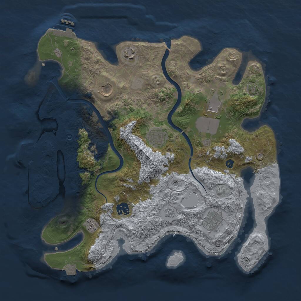 Rust Map: Procedural Map, Size: 3500, Seed: 1472110201, 13 Monuments