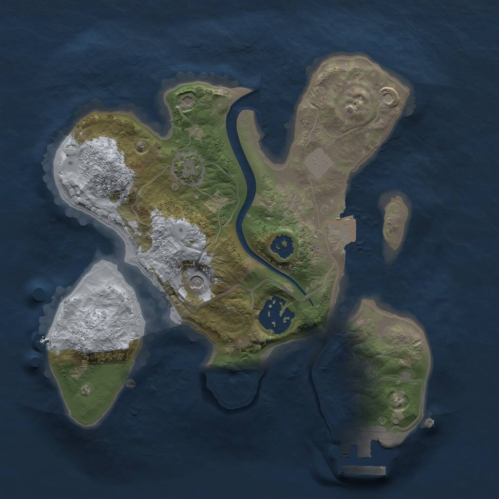 Rust Map: Procedural Map, Size: 2200, Seed: 1621451287, 5 Monuments