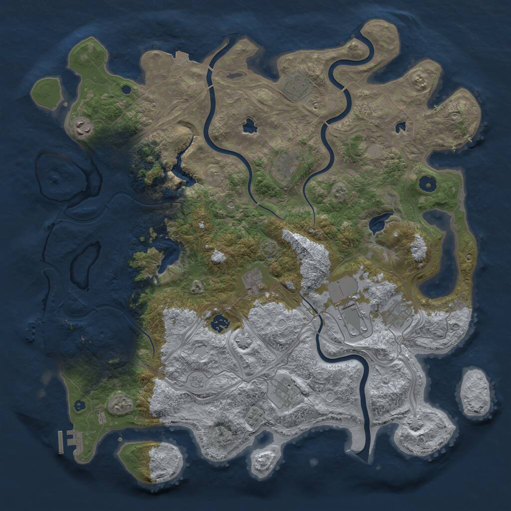 Rust Map: Procedural Map, Size: 4500, Seed: 619258475, 15 Monuments