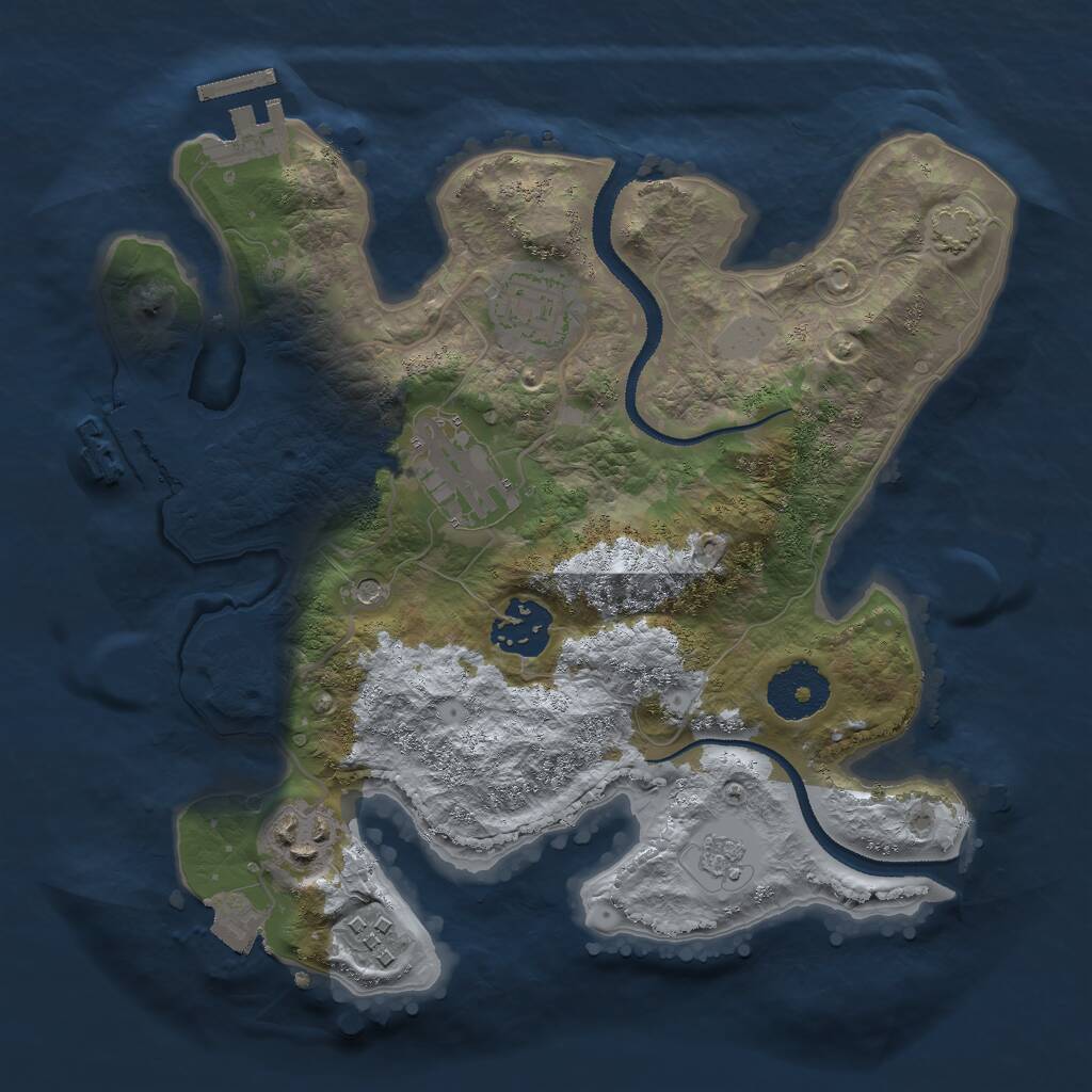 Rust Map: Procedural Map, Size: 2800, Seed: 913744223, 11 Monuments