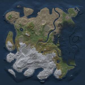 Thumbnail Rust Map: Procedural Map, Size: 3700, Seed: 1516282070, 15 Monuments
