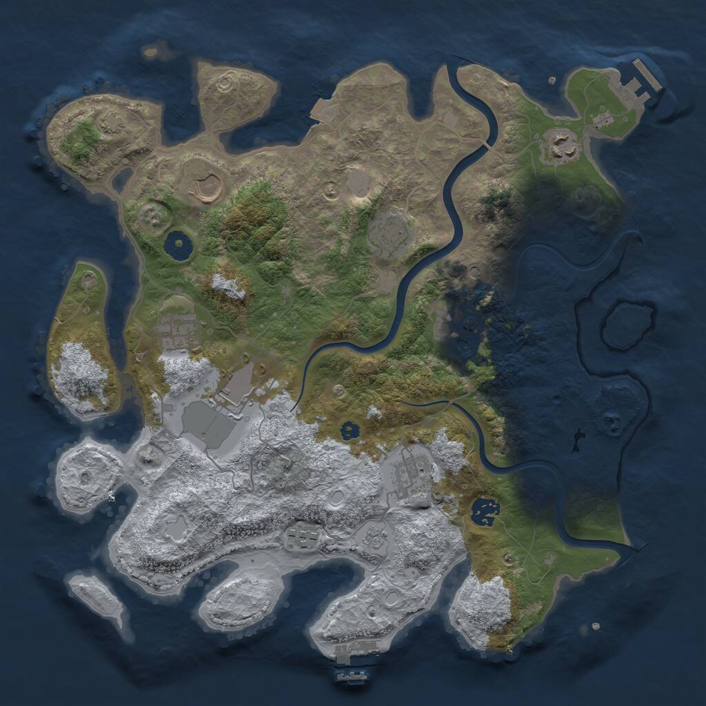 Rust Map: Procedural Map, Size: 3700, Seed: 1516282070, 15 Monuments