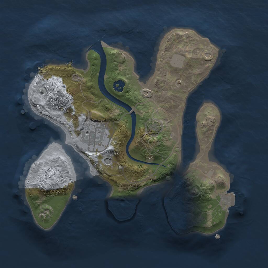 Rust Map: Procedural Map, Size: 2250, Seed: 1621451287, 4 Monuments