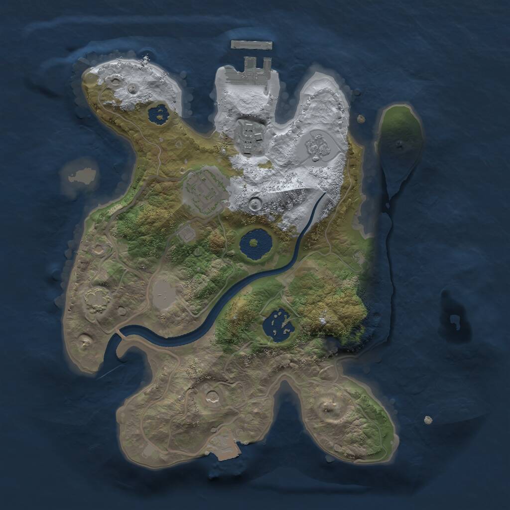 Rust Map: Procedural Map, Size: 2500, Seed: 8555569, 8 Monuments