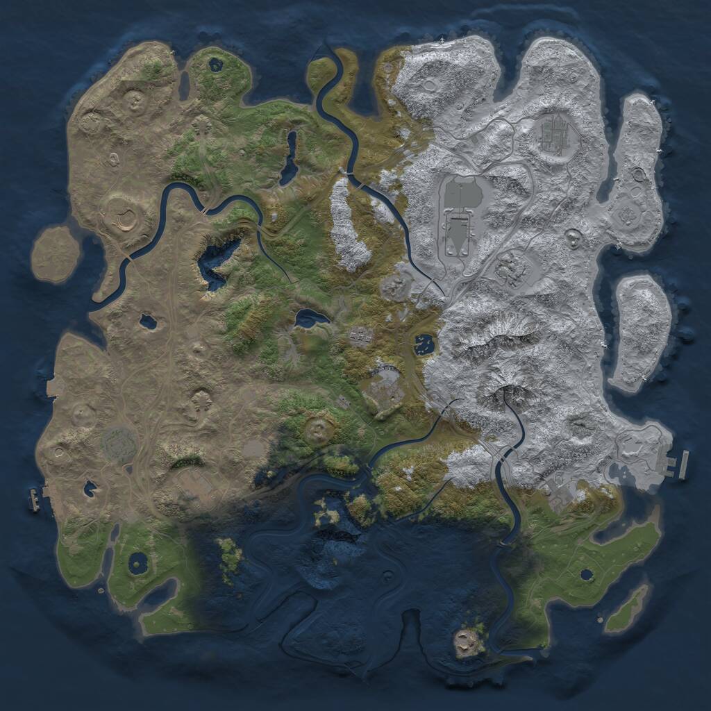Rust Map: Procedural Map, Size: 5000, Seed: 1903037876, 17 Monuments