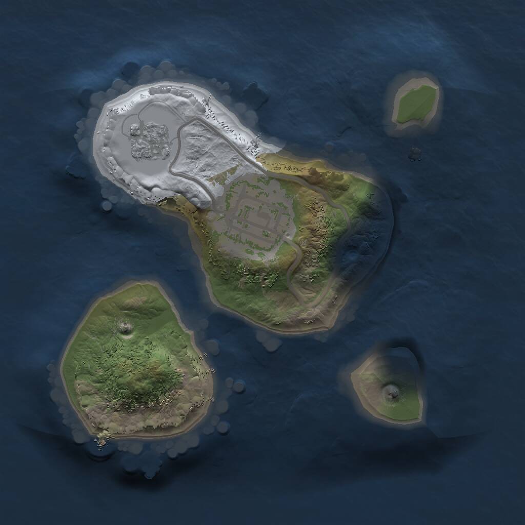 Rust Map: Procedural Map, Size: 1500, Seed: 400811441, 3 Monuments