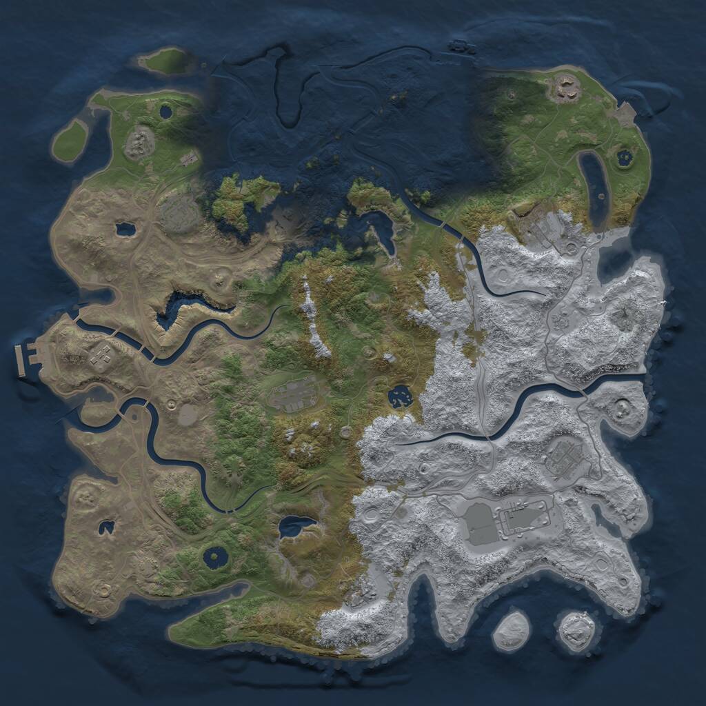 Rust Map: Procedural Map, Size: 4500, Seed: 553078872, 16 Monuments
