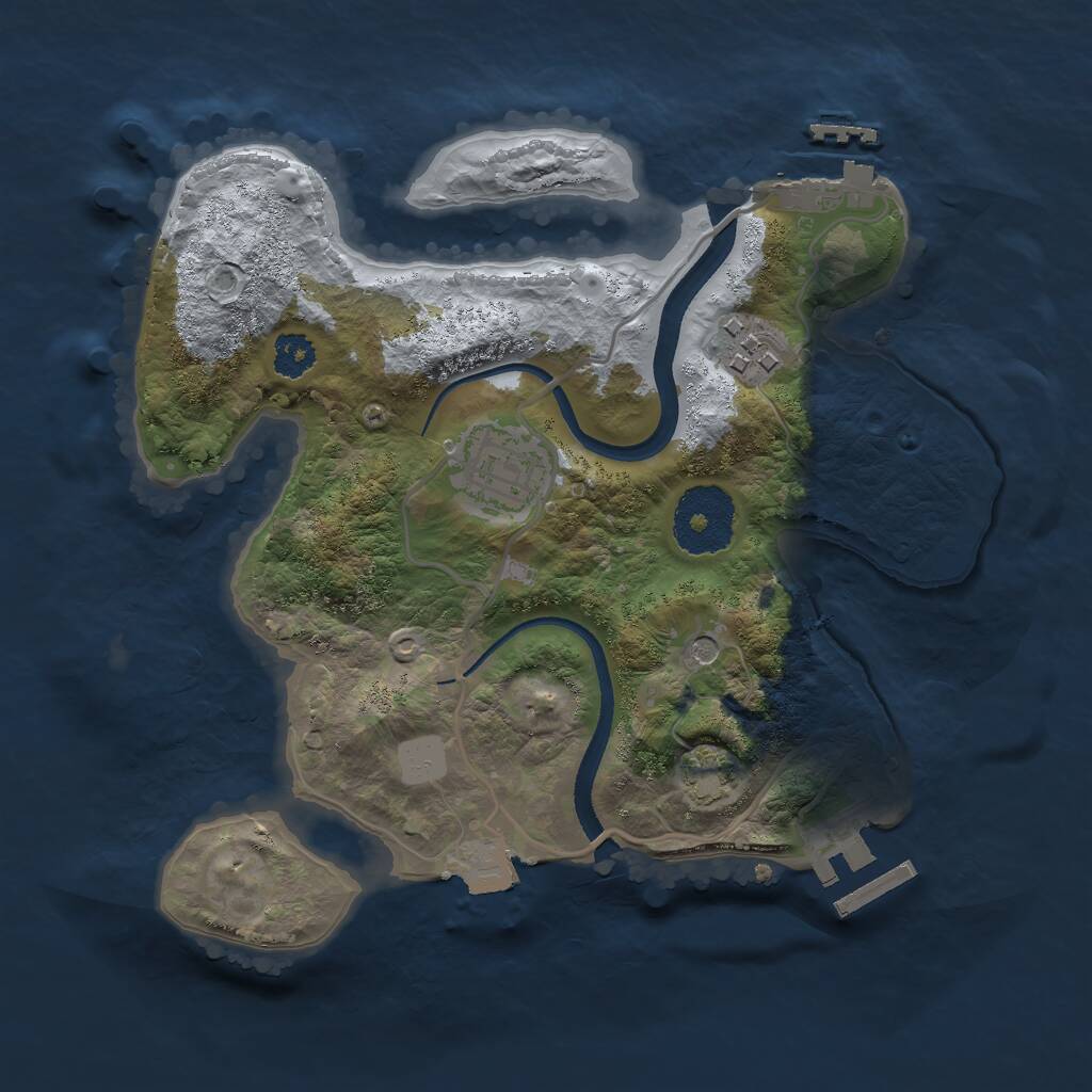 Rust Map: Procedural Map, Size: 2500, Seed: 496442073, 7 Monuments